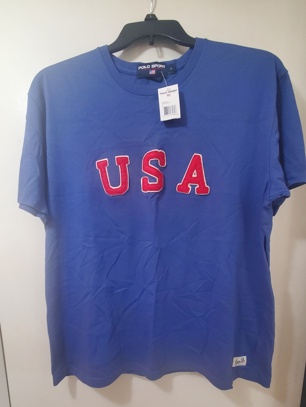 Polo Sport by Ralph Lauren Blue Tee with Red USA Patch